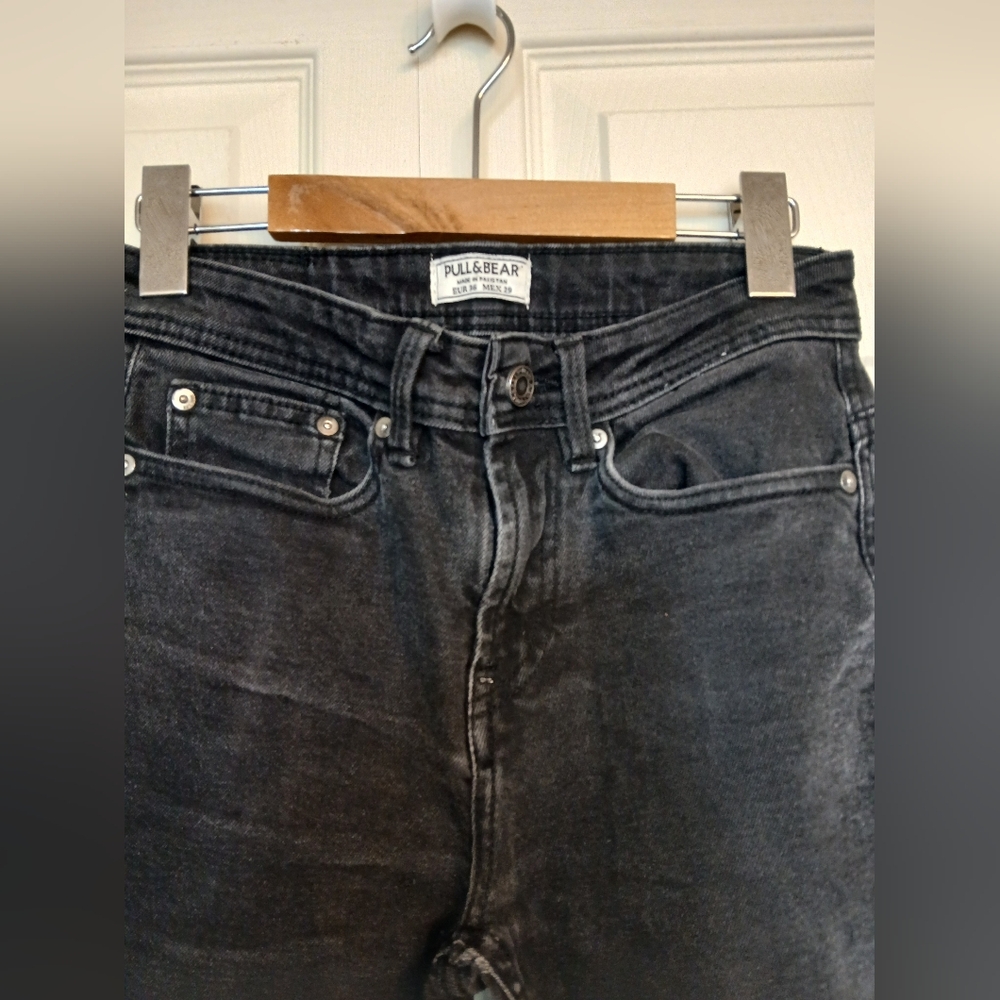 PULL & BEAR Black Cotton Jeans, Size 36 - Picture 3 of 11